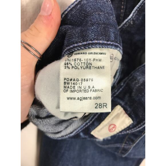 AG Adriano Goldschmied Ex-Boyfriend Slouchy Slim Fit Medium Blue Distressed 28 - Picture 9 of 11